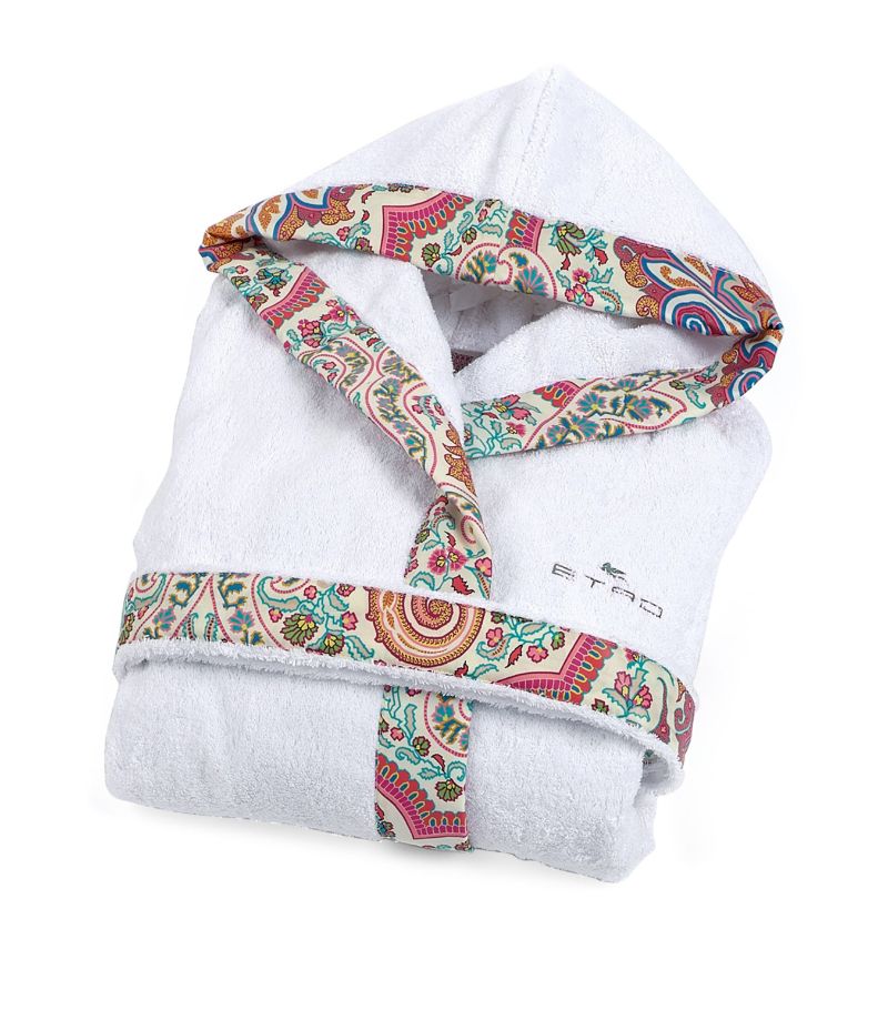 Etro ETRO Terry Cotton Satin-Trim Bathrobe