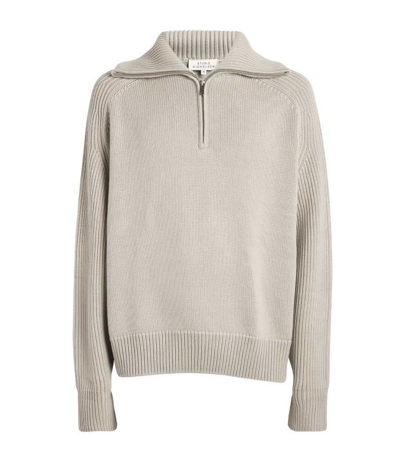 Studio Nicholson Studio Nicholson Merino Wool Quarter-Zip Sweater