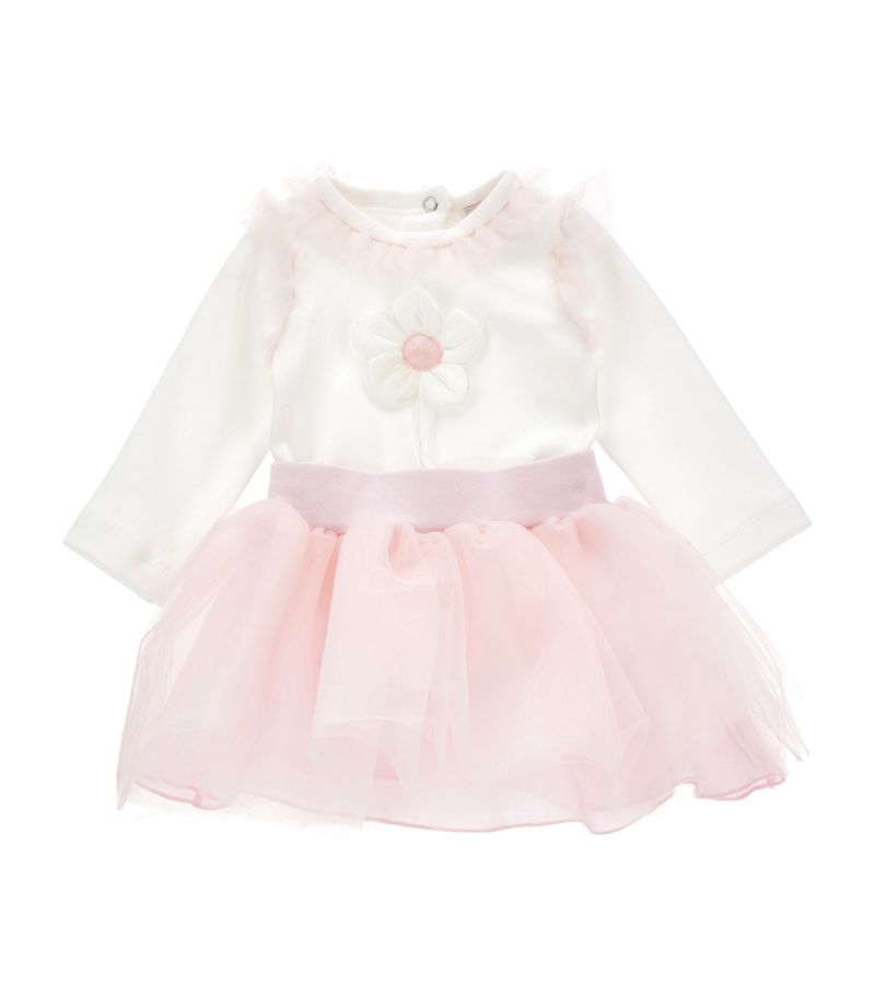 Monnalisa Monnalisa Floral Appliqué Bodysuit And Skirt Set (1-6 Months)