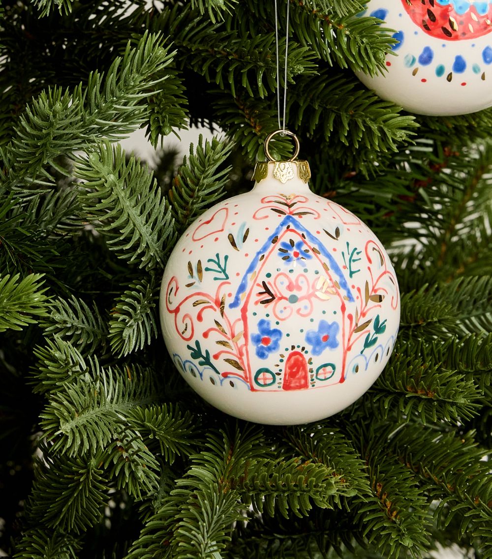  Jayne Redmond Ceramic Folk House Bauble