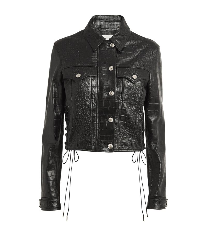 Rabanne Rabanne Leather Croc-Embossed Jacket