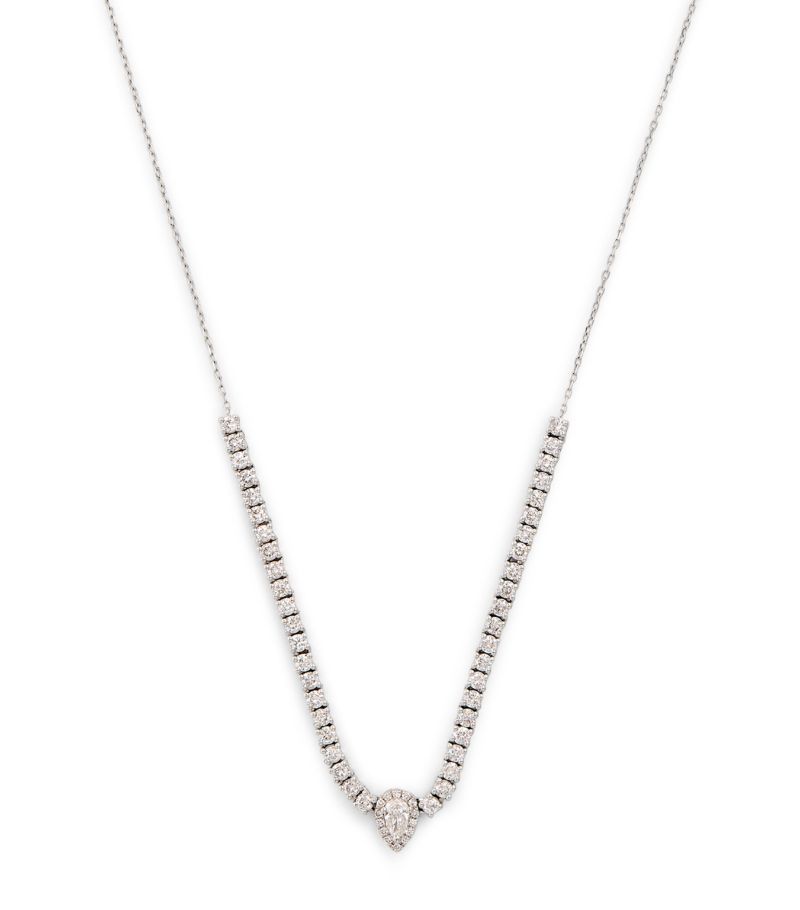 Persée Persée White Gold And Diamond Pear Tennis Necklace