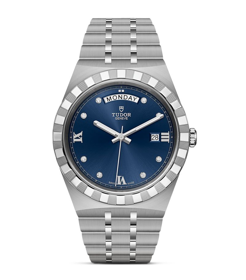 Tudor Tudor Royal Day + Date Stainless Steel And Diamond Watch 41Mm