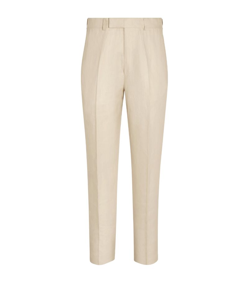 zegna Zegna Oasi Linen Straight Trousers