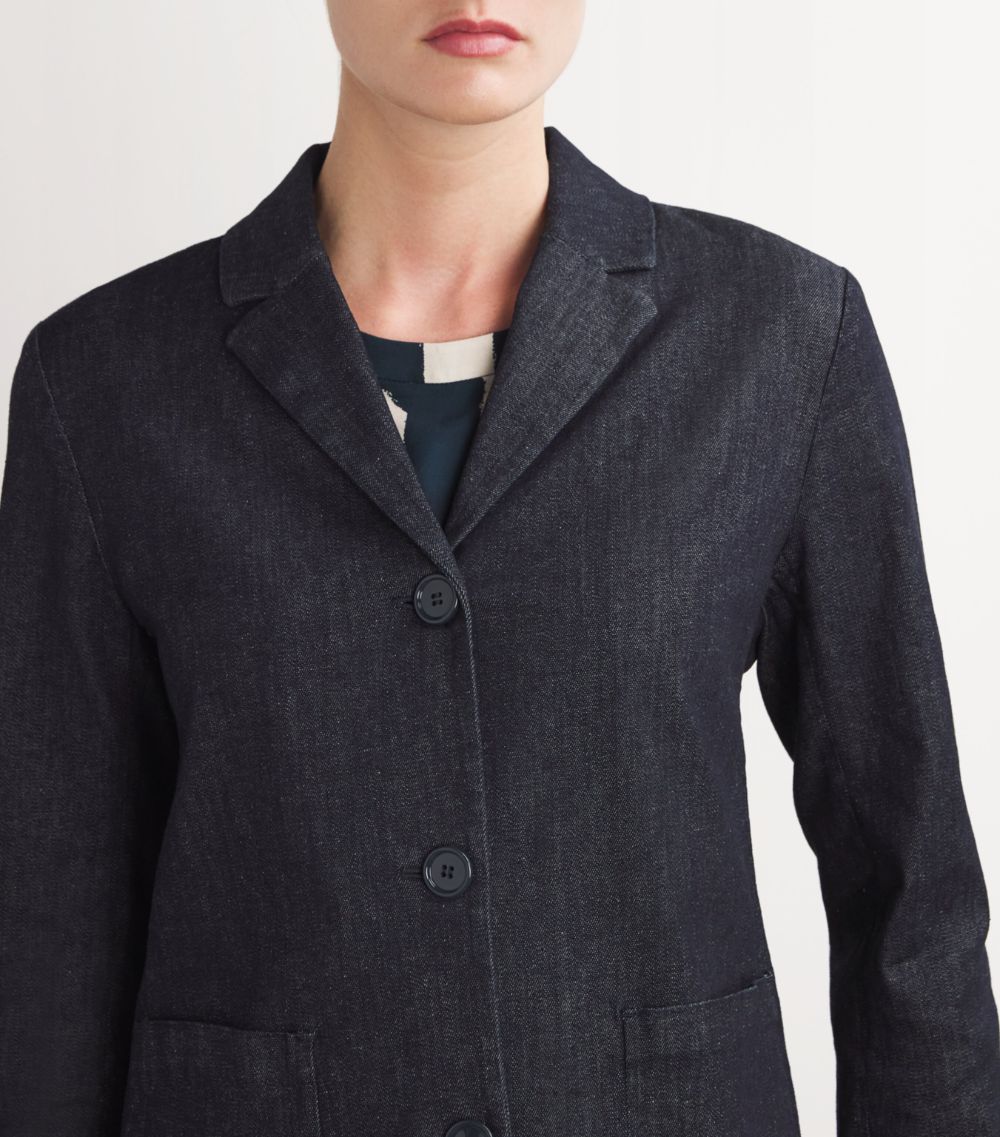 Max Mara Max Mara Denim Single-Breasted Blazer