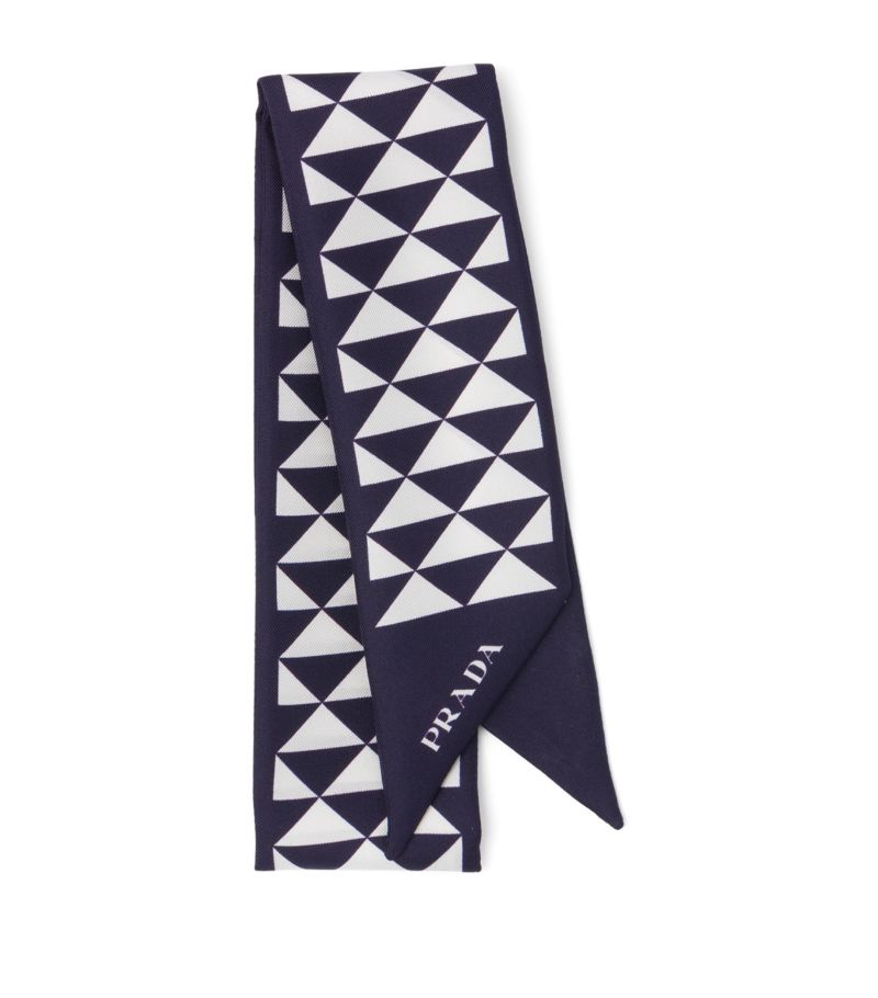 Prada Prada Silk Triangle Skinny Scarf