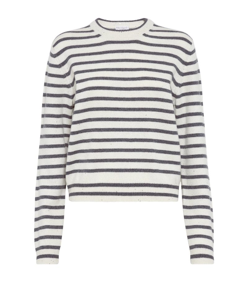 Brunello Cucinelli Brunello Cucinelli Cashmere-Wool-Silk Dazzling Sweater