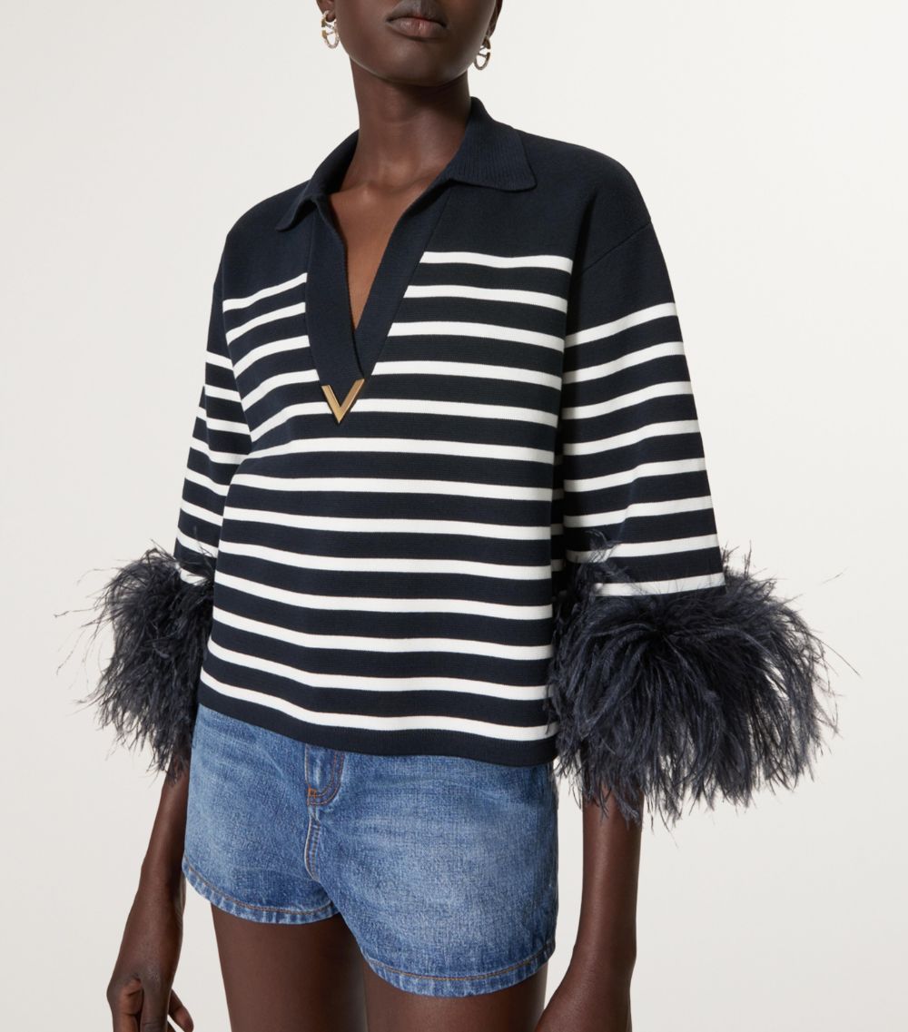 VALENTINO GARAVANI Valentino Garavani Feather-Trim Sweatshirt