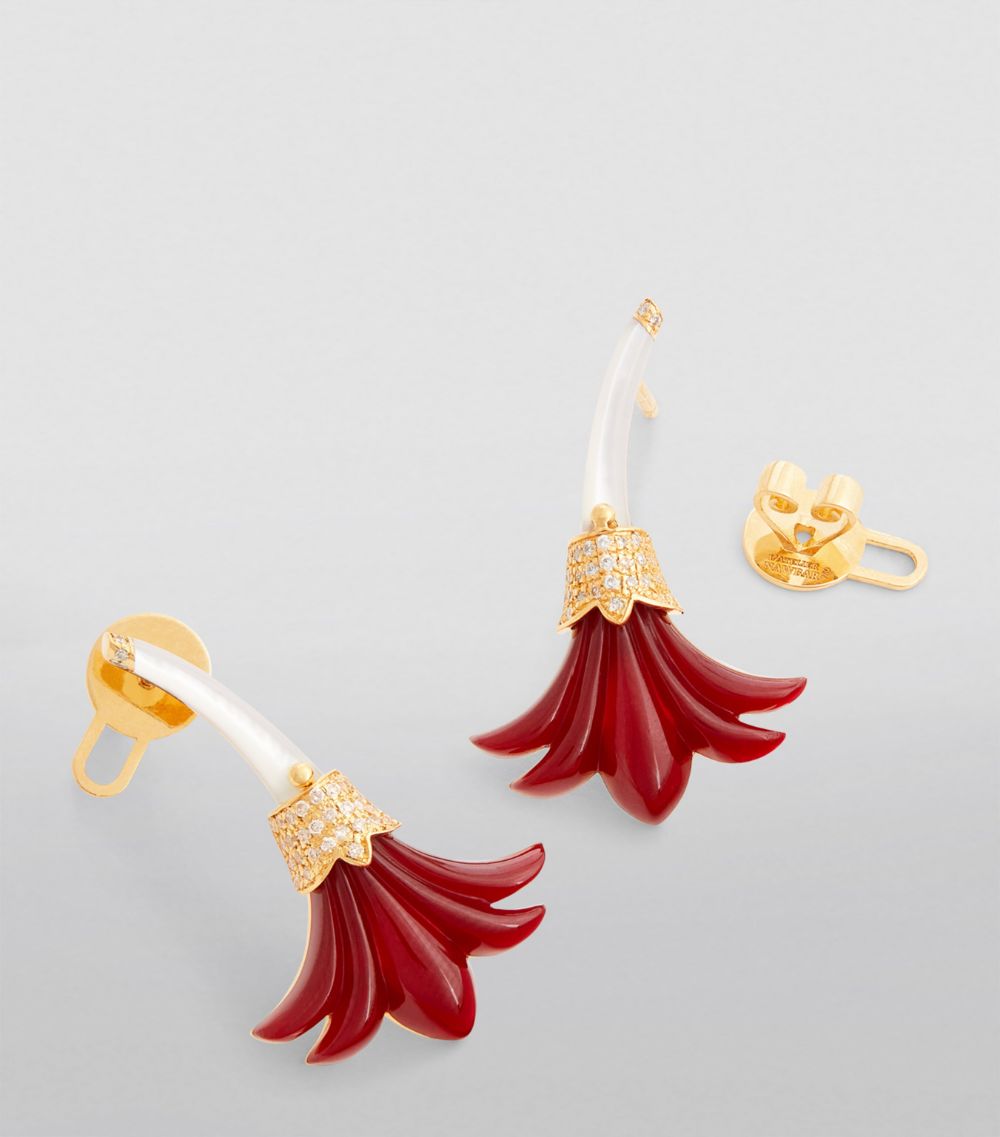 L'Atelier Nawbar L'ATELIER NAWBAR Yellow Gold, Diamond and Mother-of-Pearl Psychedeliah Earrings