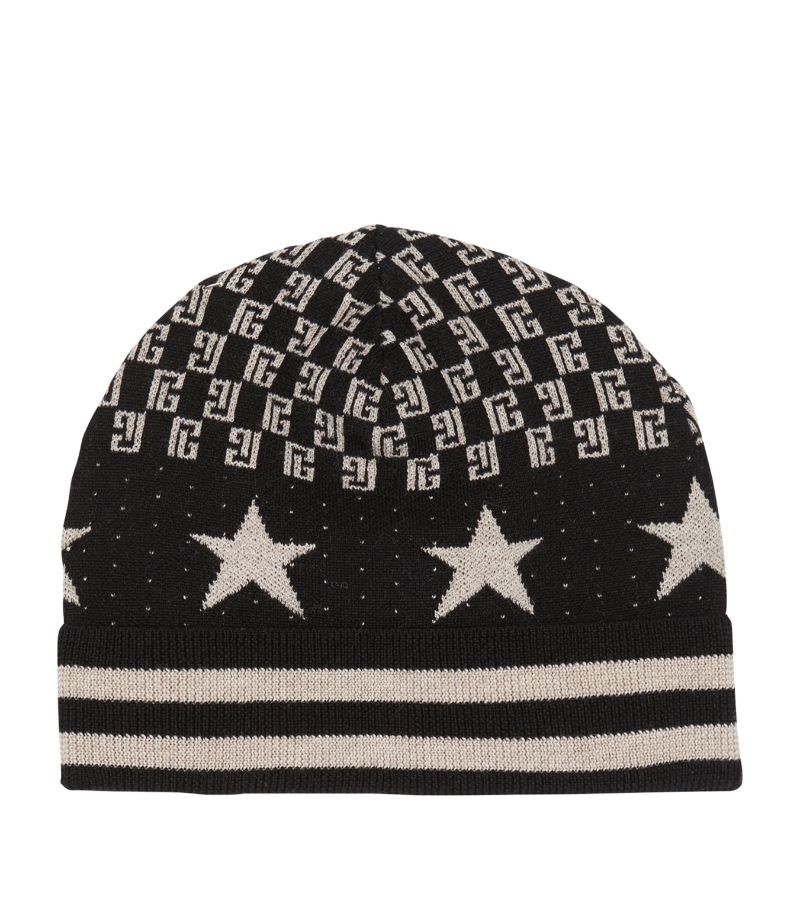 Balmain Balmain Star-Detail Mini Monogram Beanie