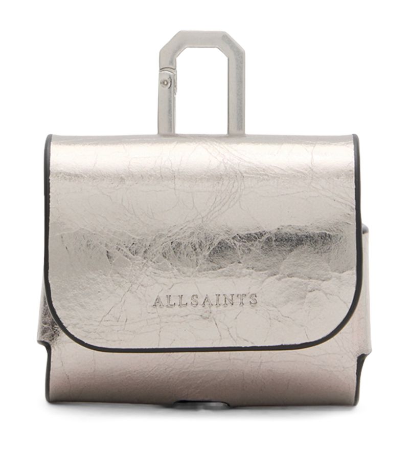 Allsaints Allsaints Leather Metallic Airpods Case