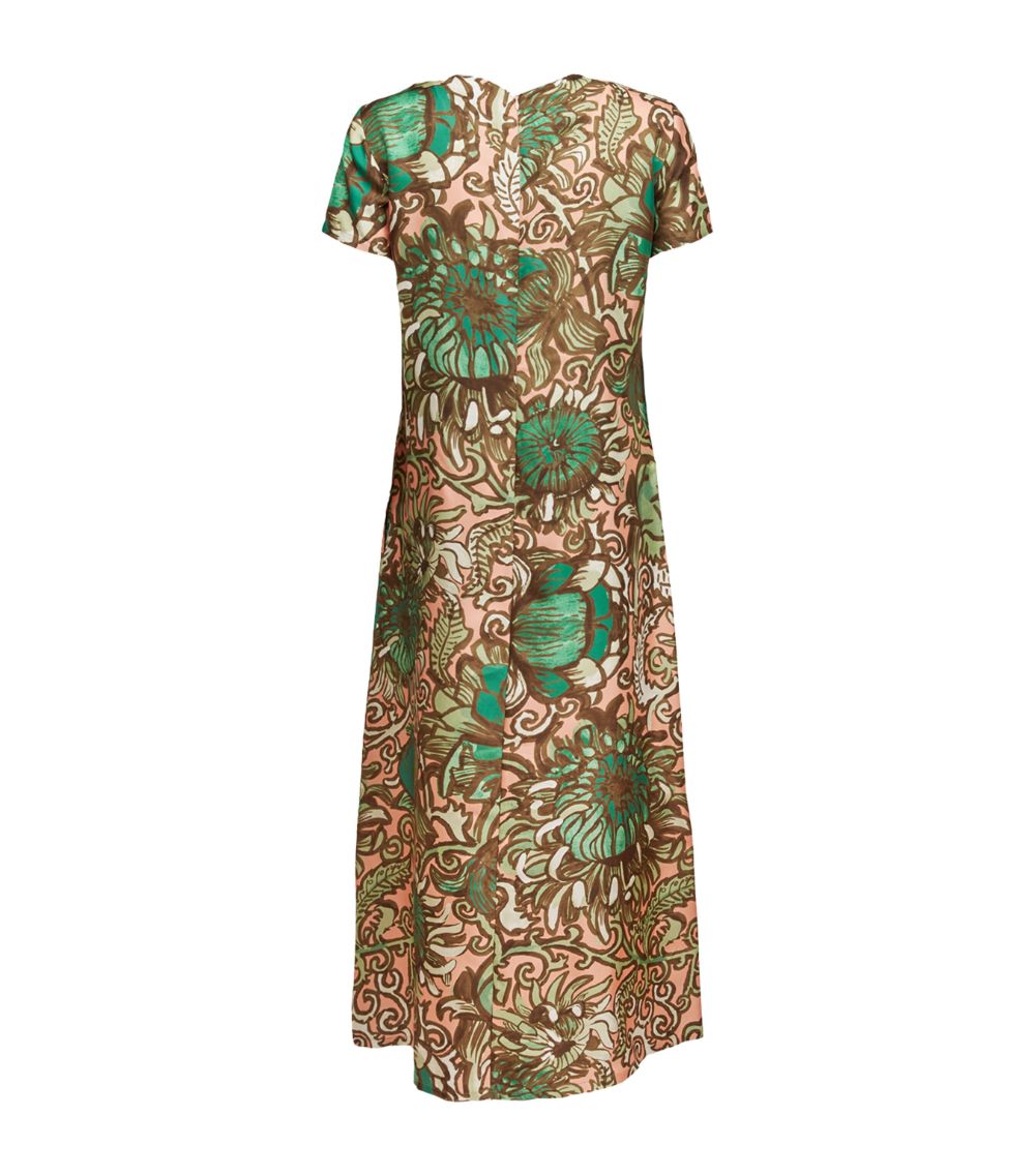 La Doublej La Doublej Silk Floral Swing Maxi Dress