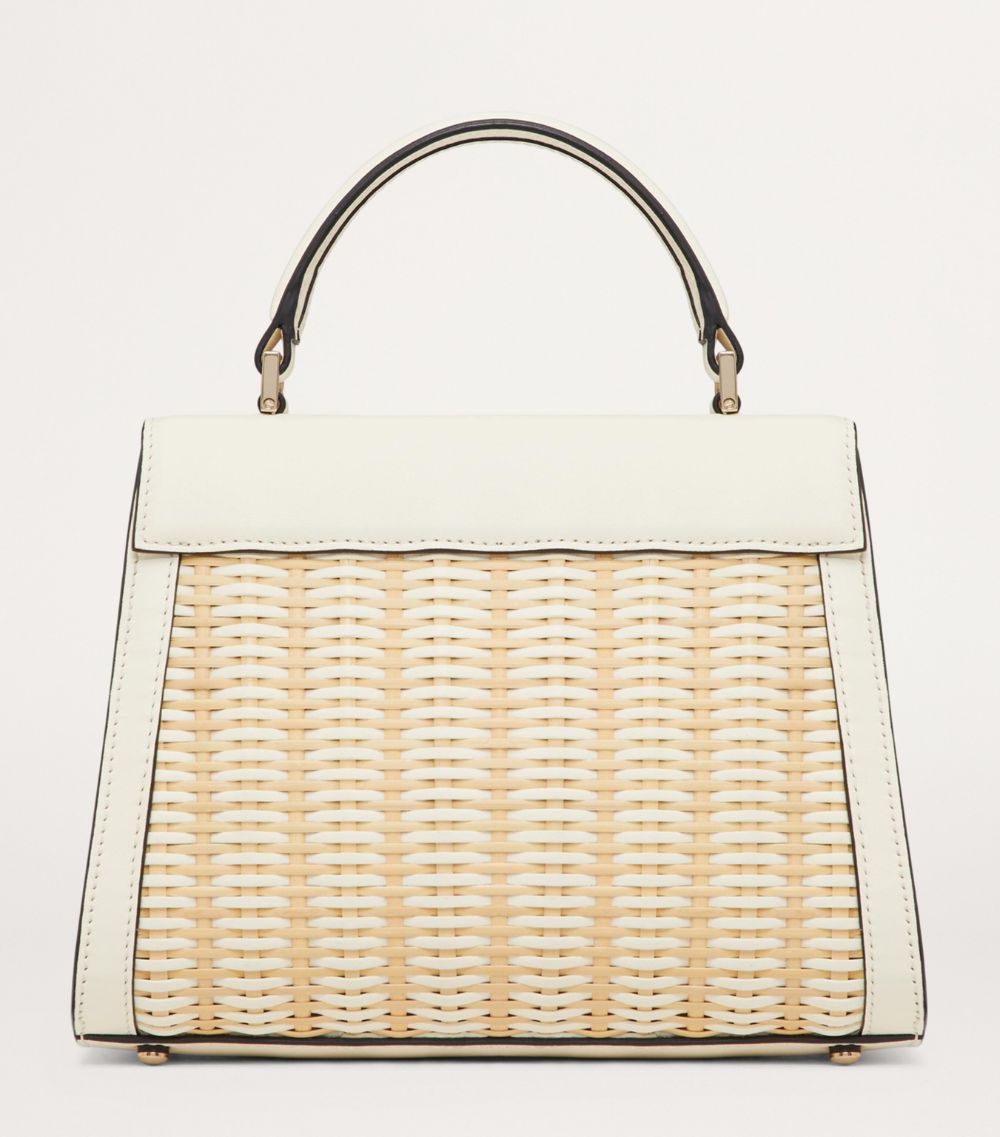 VALENTINO GARAVANI Valentino Garavani Small Straw-Effect Vsling Top-Handle Bag