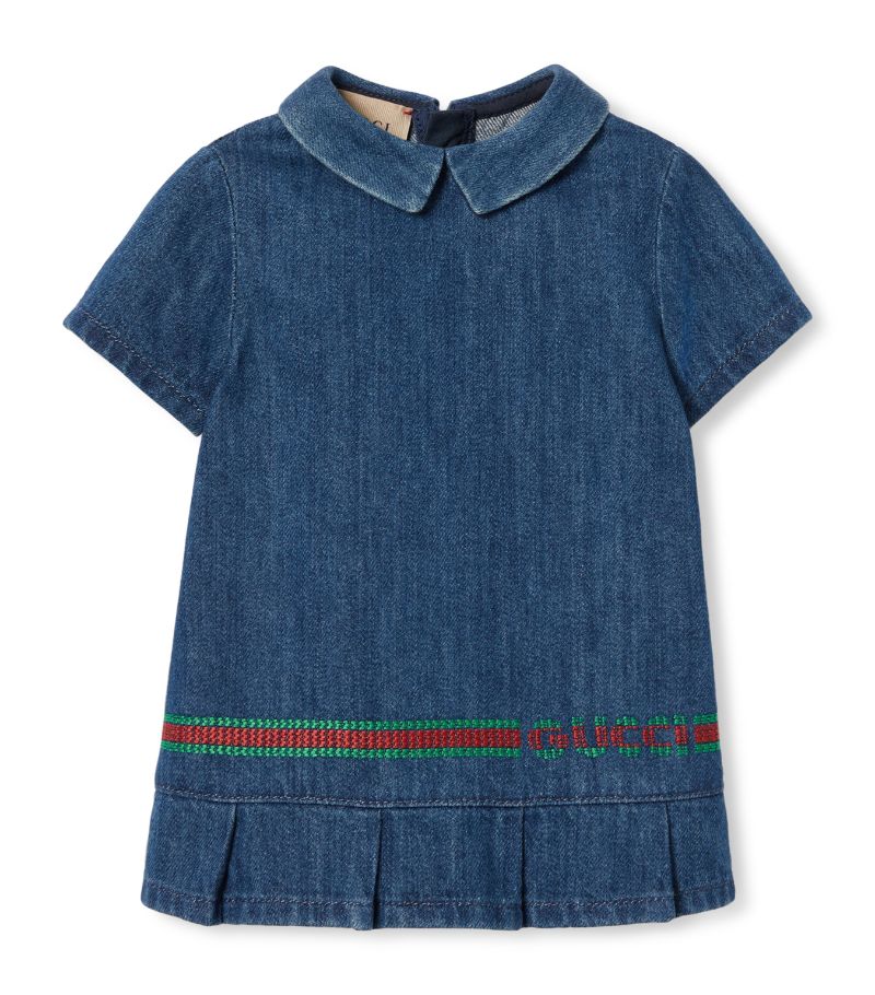 Gucci Gucci Kids Denim Web Stripe Dress (3-36 Months)