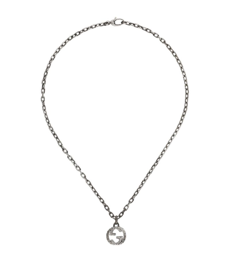 Gucci Gucci Sterling Silver Interlocking G Necklace