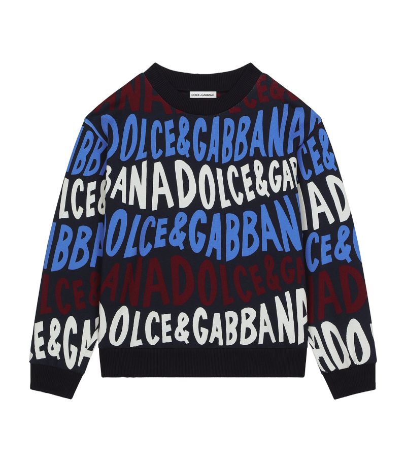 Dolce & Gabbana Dolce & Gabbana Kids Cotton Logo Print Sweatshirt (8-12 Years)