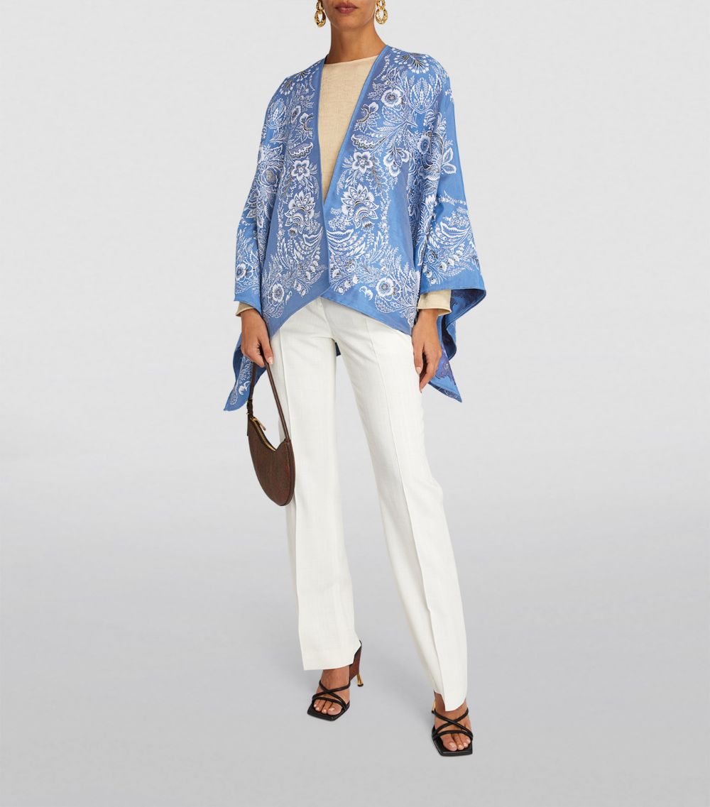 Etro Etro Cotton-Blend Floral Cape