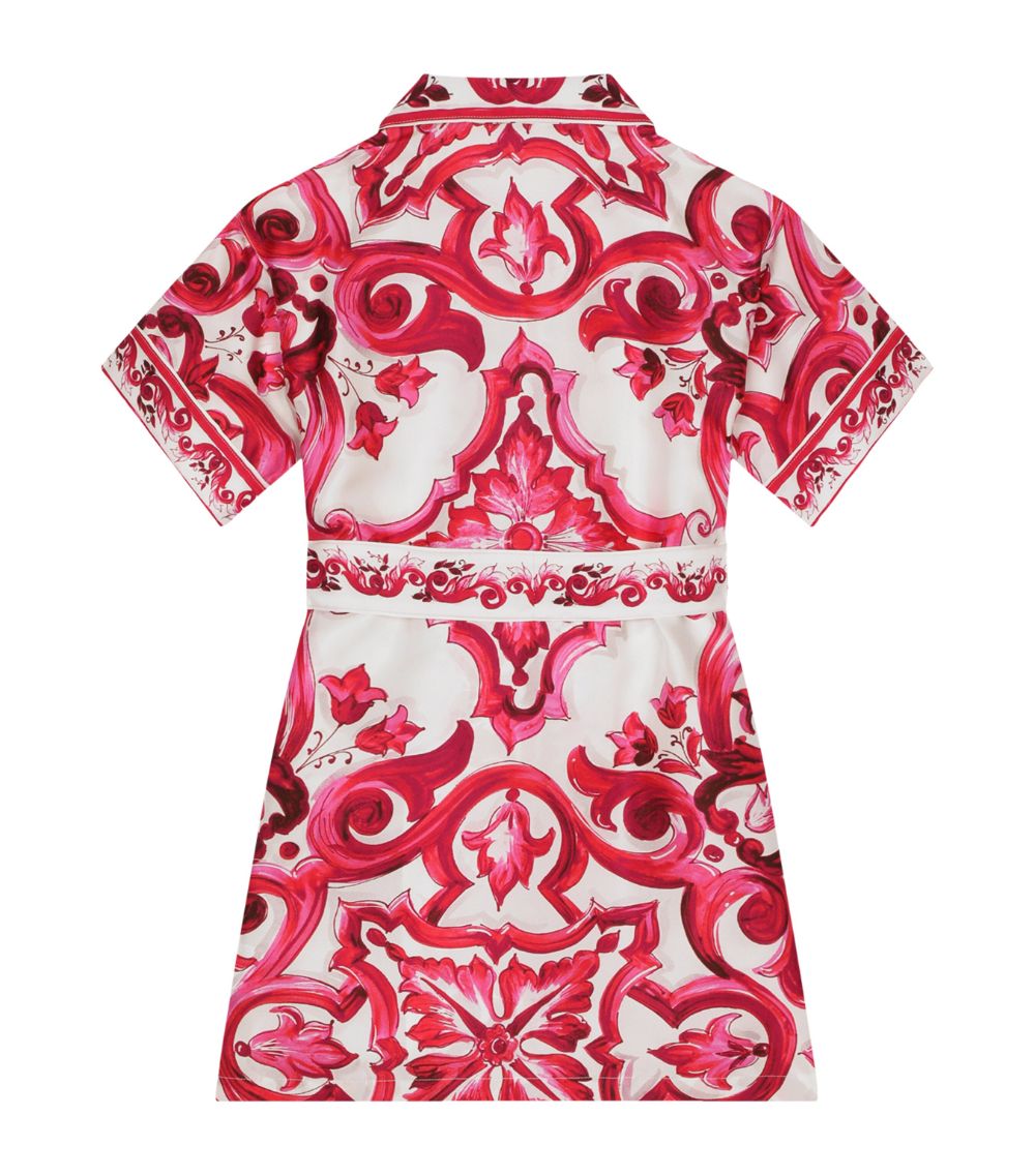 Dolce & Gabbana Dolce & Gabbana Kids Silk Majolica Print Dress (2-6 Years)