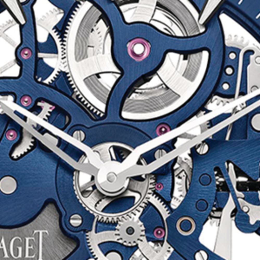 Piaget Piaget Stainless Steel Polo Skeleton Blue-Hued Watch 42Mm