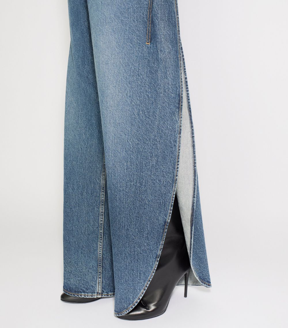 Alaïa Alaïa Side-Slit Round-Leg Jeans