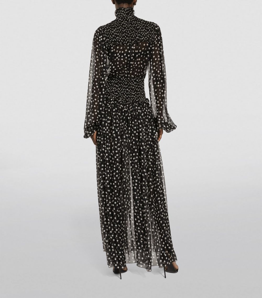 Dolce & Gabbana Dolce & Gabbana Silk Polka-Dot Maxi Dress