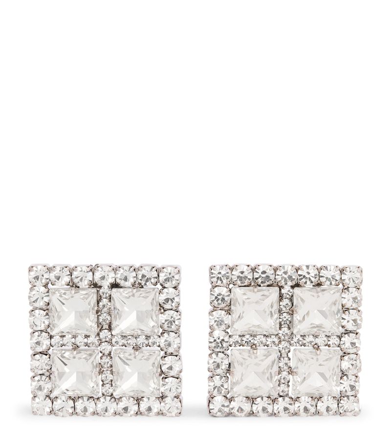 Alessandra Rich Alessandra Rich Crystal Square Clip-On Earrings