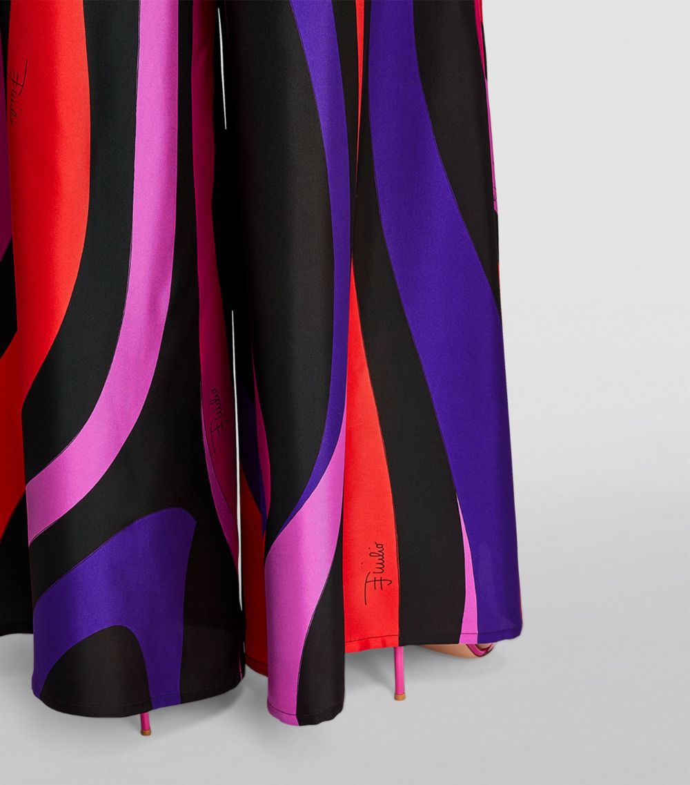 Emilio Pucci Pucci Marmo Print Wide-Leg Trousers