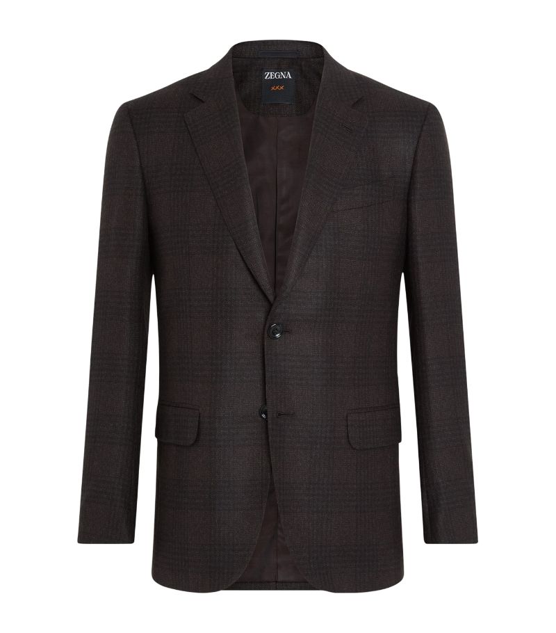 zegna Zegna Silk-Cashmere Check Blazer