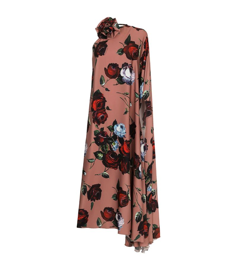 Dolce & Gabbana Dolce & Gabbana Silk-Blend Rose Asymmetric Dress