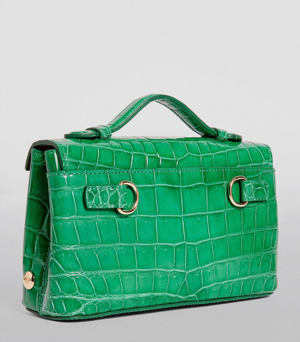 Analeena Analeena Crocodile Leather Lawn Clutch Bag