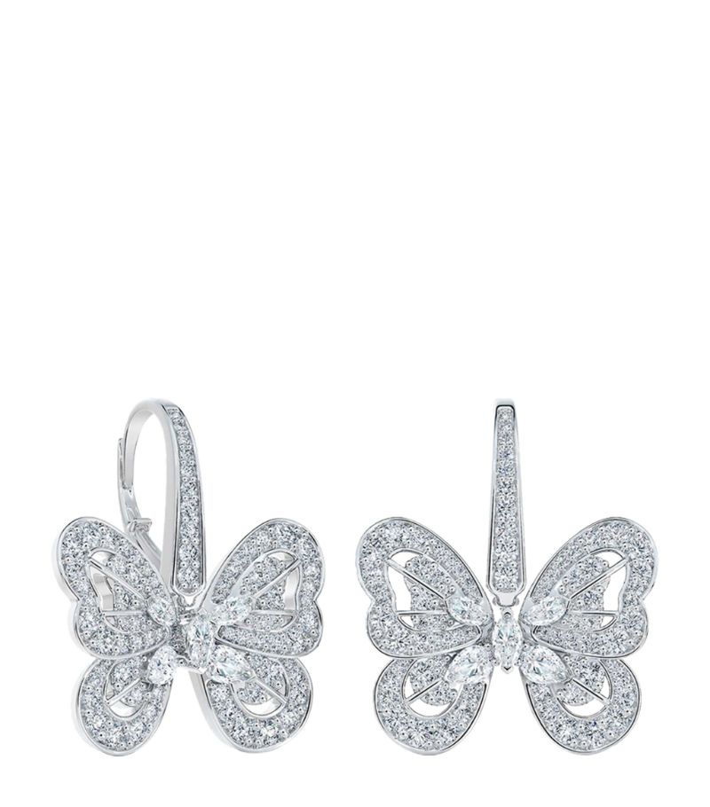 De Beers Jewellers De Beers Jewellers White Gold And Diamond Portraits Of Nature Butterfly Sleeper Earrings