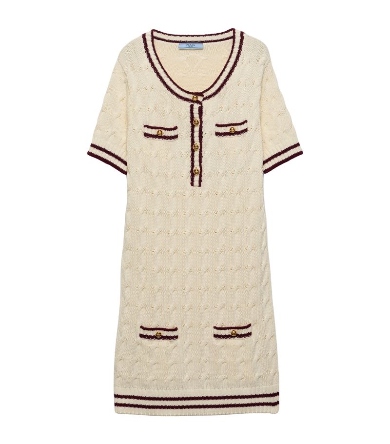 Prada Prada Cotton Cable-Knit Dress