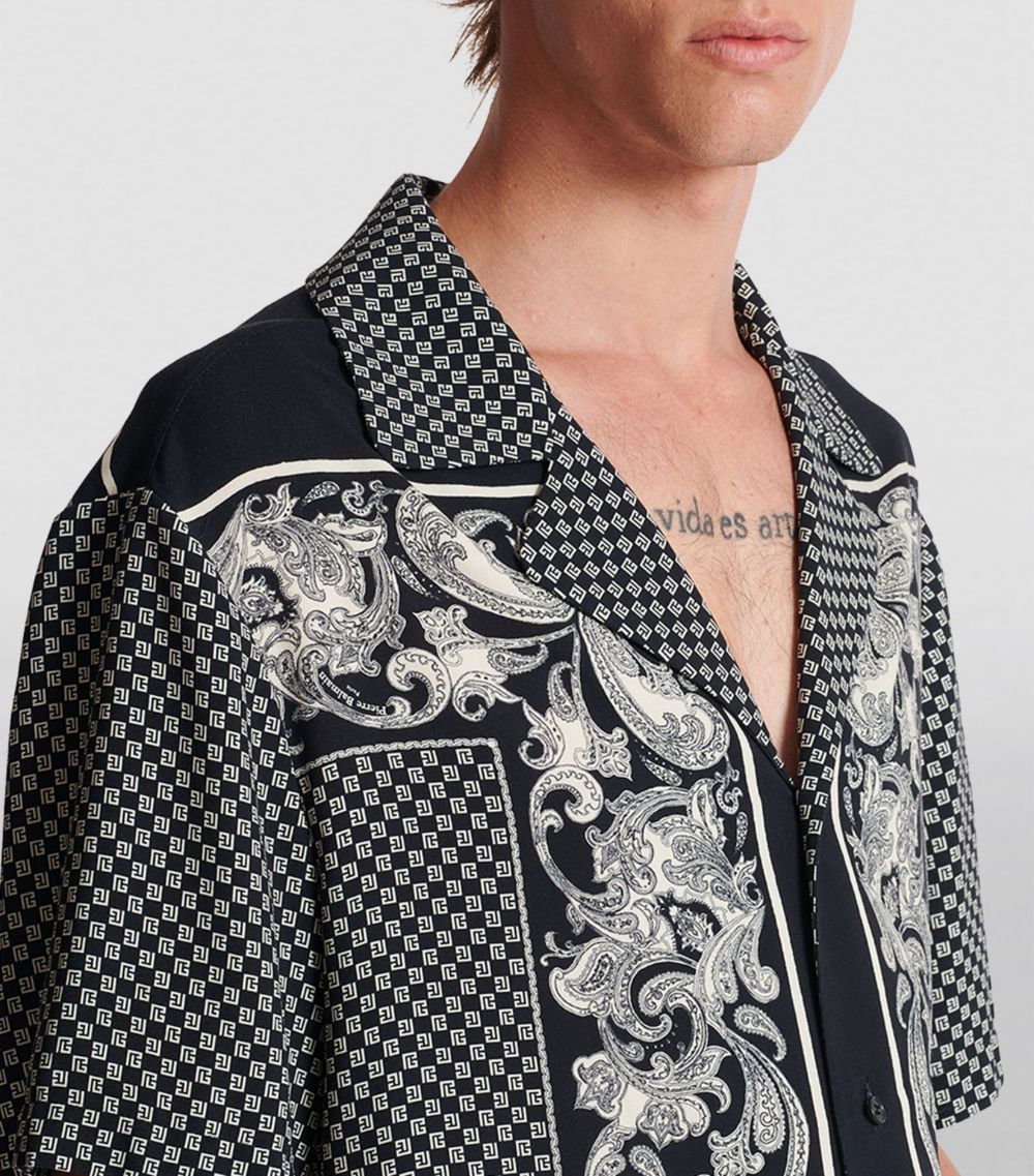 Balmain Balmain Paisley And Mini Monogram Print Shirt