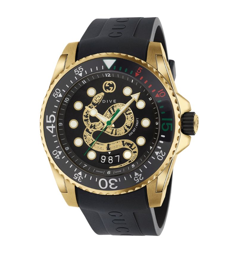 Gucci Gucci Yellow Gold-Plated Gucci Dive Watch 45Mm