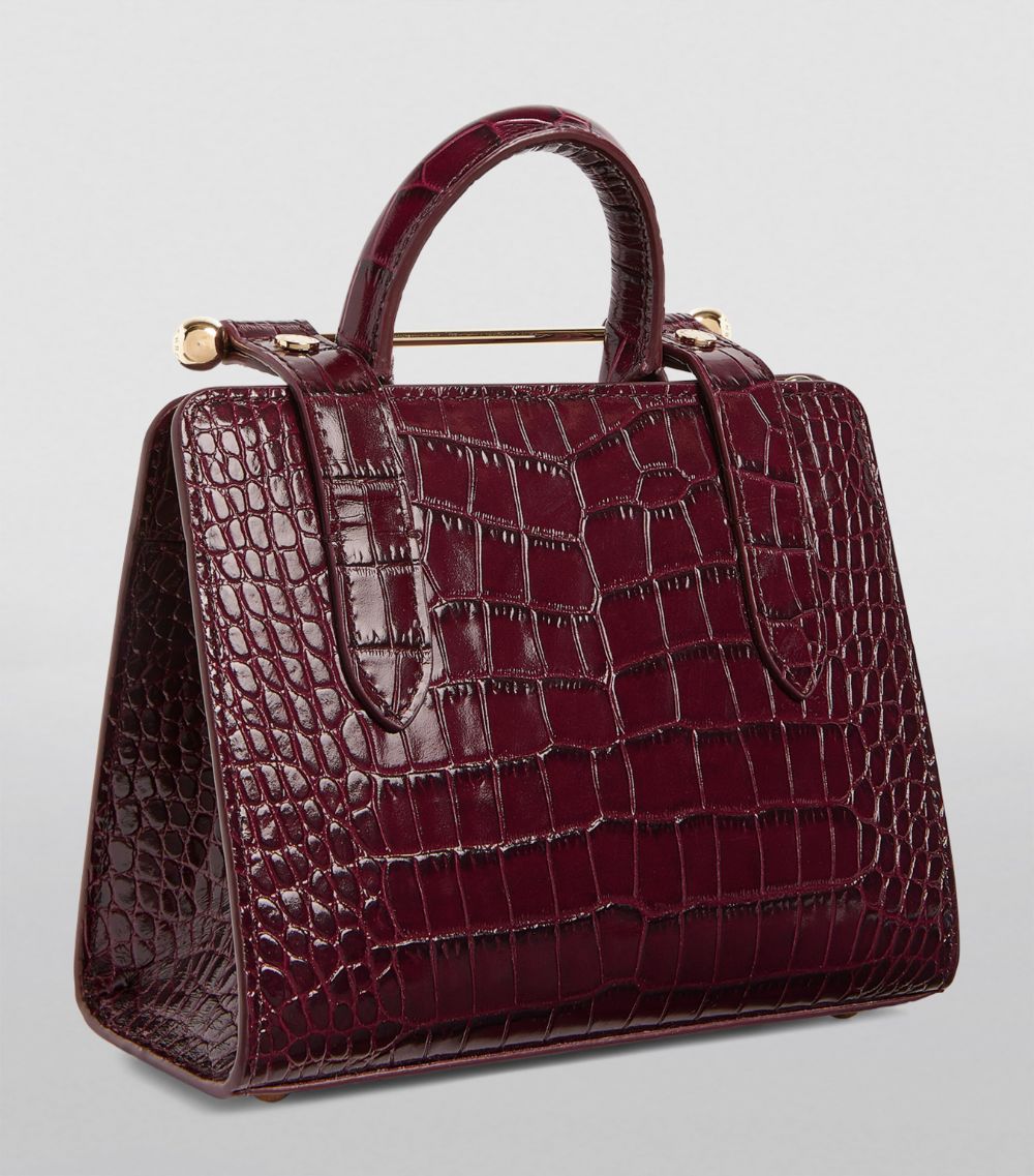 Strathberry Strathberry Leather Croc-Embossed Nano Tote Bag