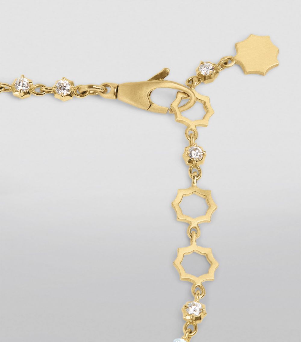 Jade Trau Jade Trau Small Yellow Gold And Diamond Sophisticate Line Bracelet