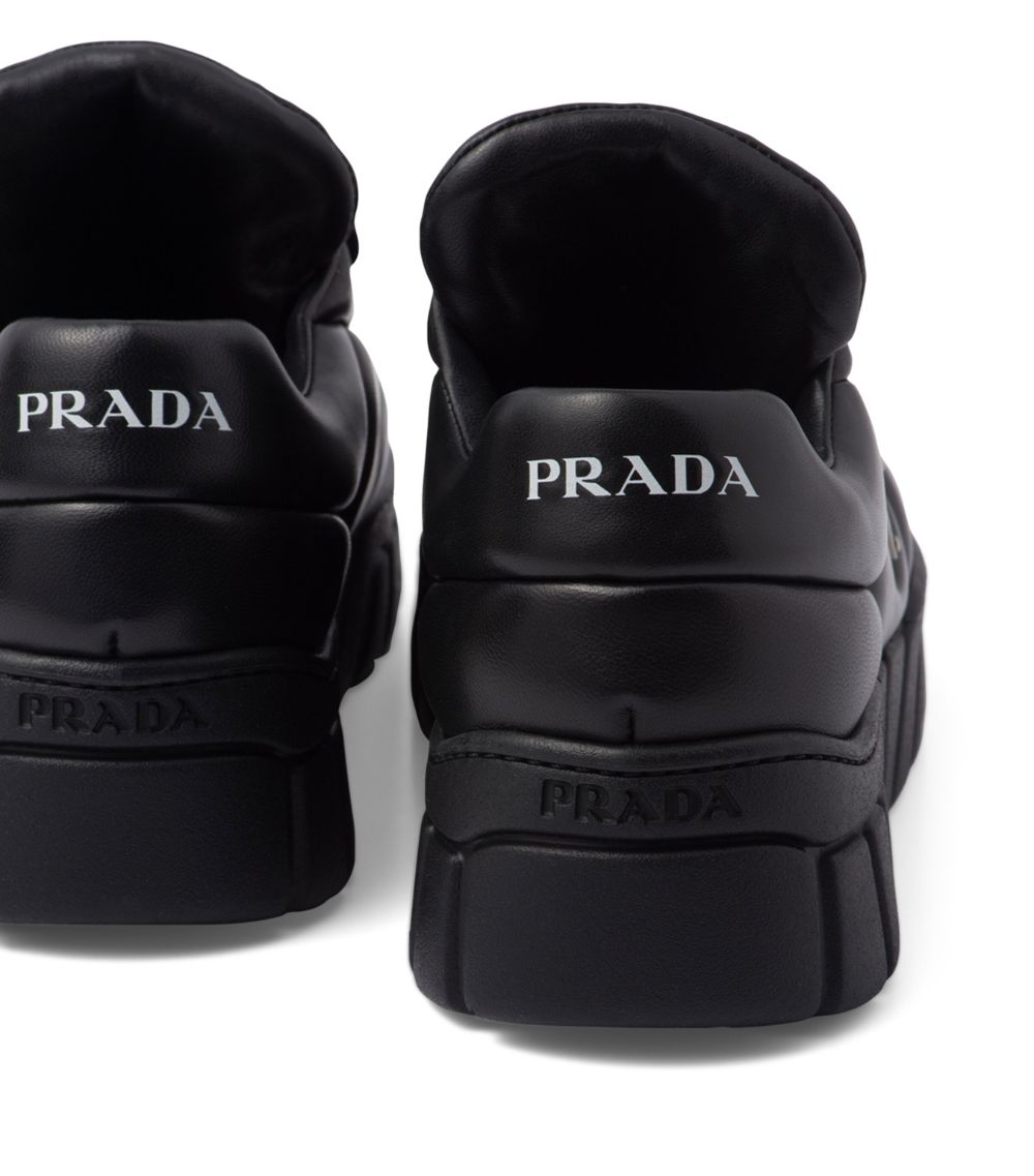 Prada Prada Padded Leather Triangle Sneakers