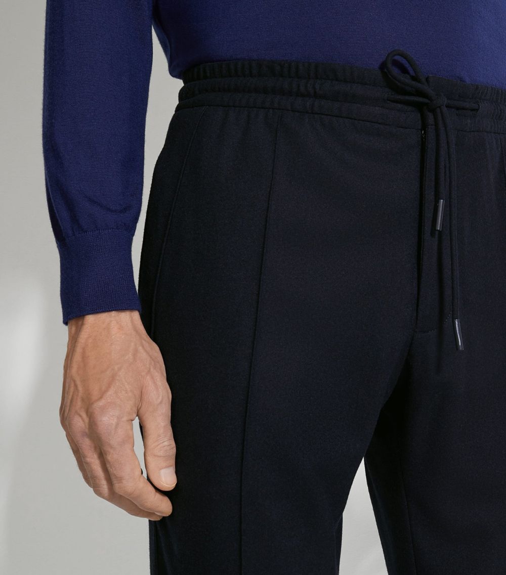 zegna Zegna Wool-Silk-Cashmere Drawstring Trousers