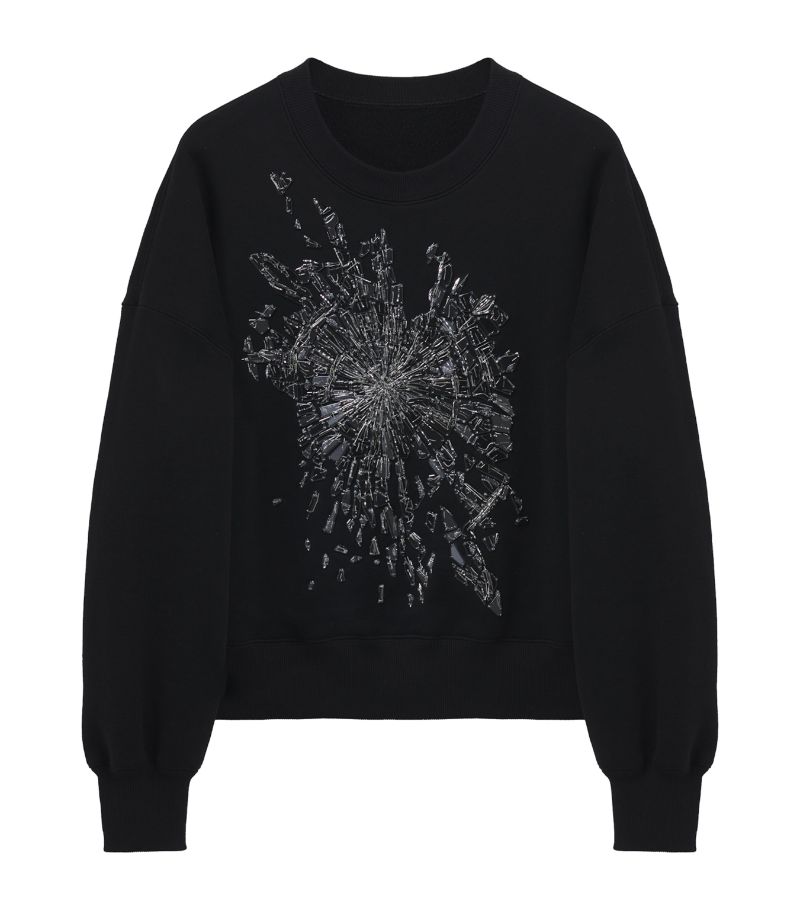 Alexander McQueen Alexander Mcqueen Cotton Embroidered Smashed Glass Sweatshirt