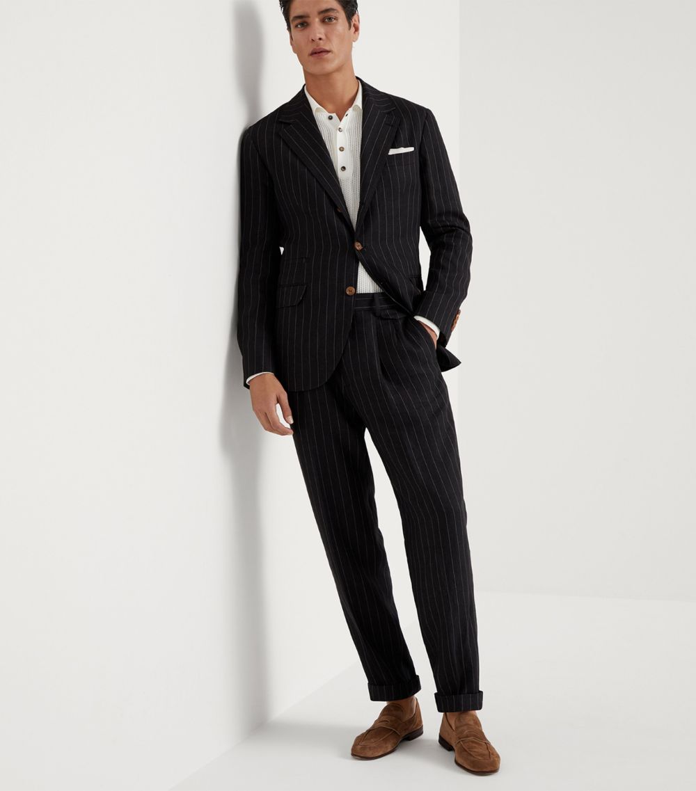 Brunello Cucinelli Brunello Cucinelli Linen Pinstripe Trousers