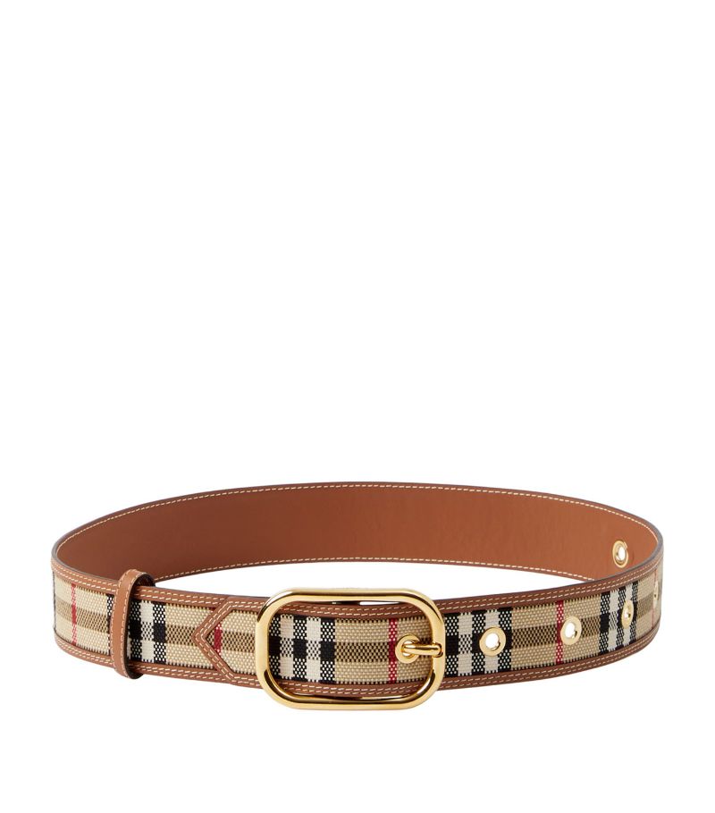 Burberry Burberry Leather Check Belt