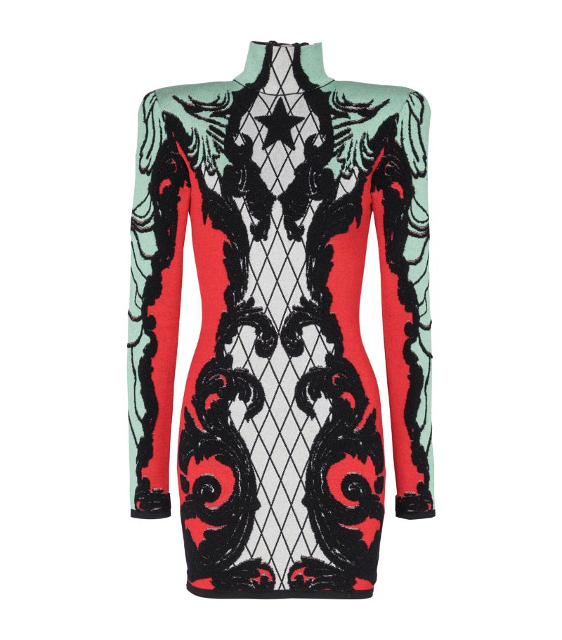 Balmain Balmain Baroque Print Mini Dress