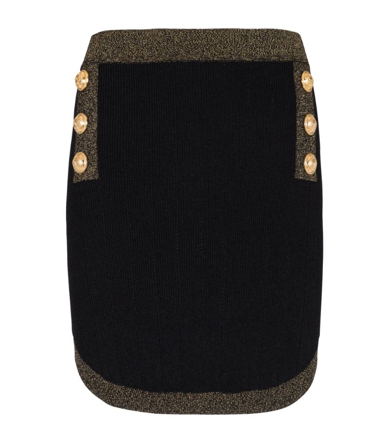 Balmain Balmain Knitted Button-Detail Mini Skirt