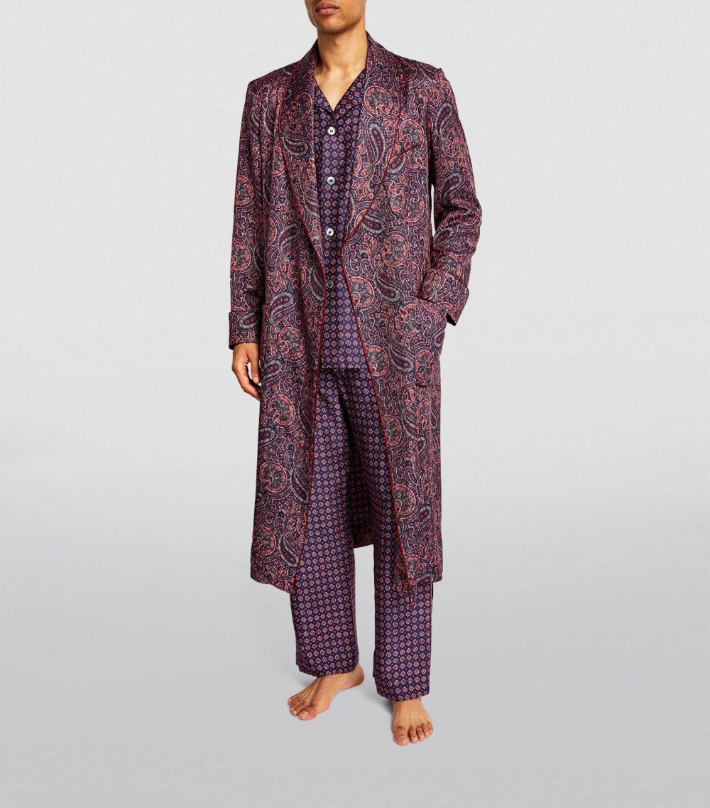  Daniel Hanson Silk Paisley Print Robe