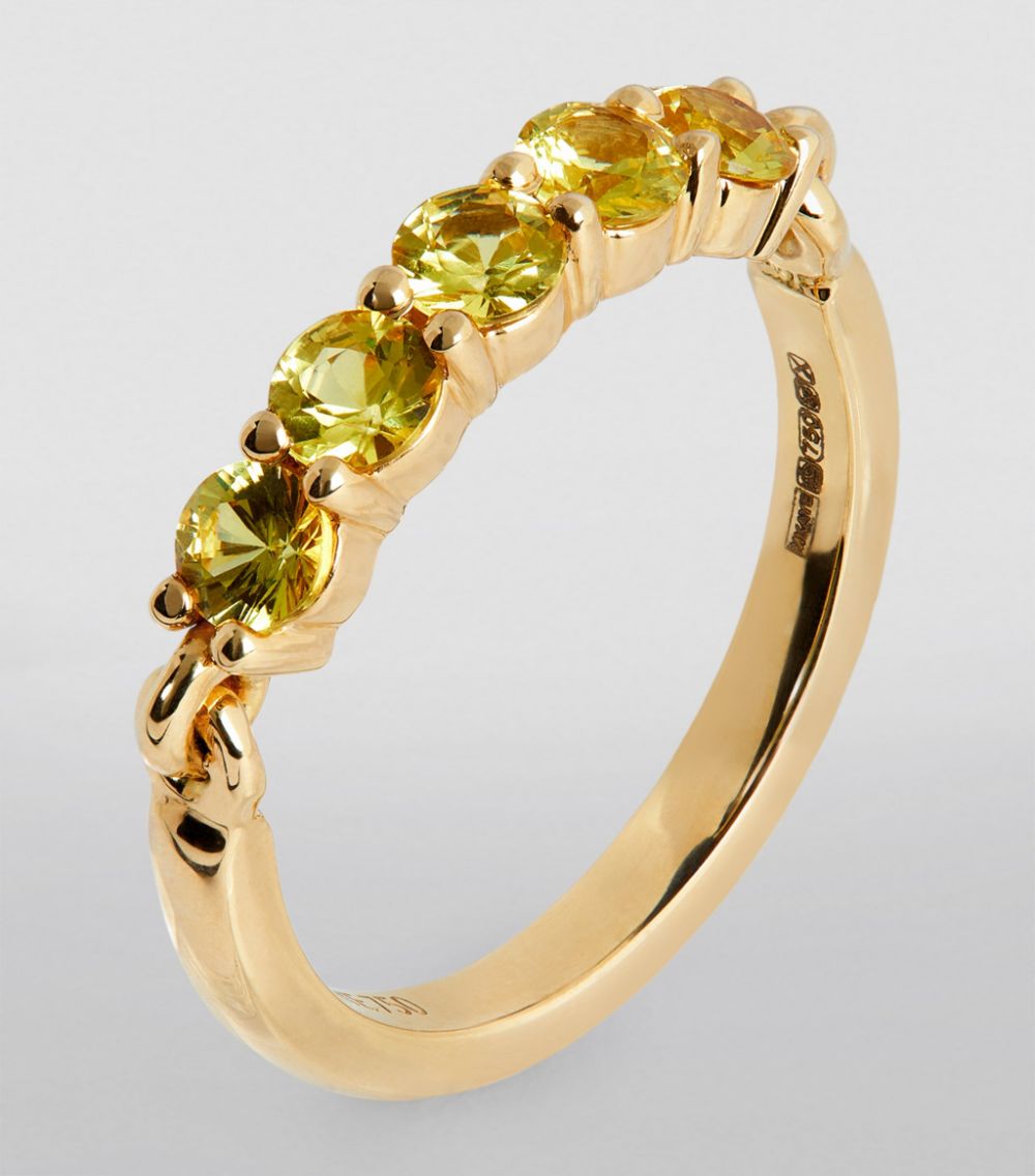 Melissa Kaye Melissa Kaye Yellow Gold And Sapphire Lenox Pinky Ring