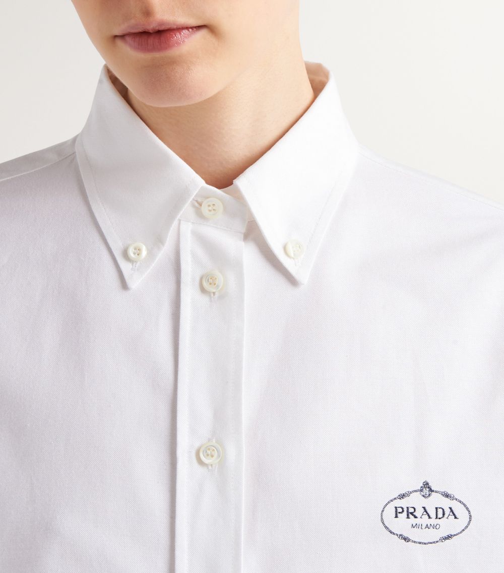 Prada Prada Embroidered Logo Oversized Shirt