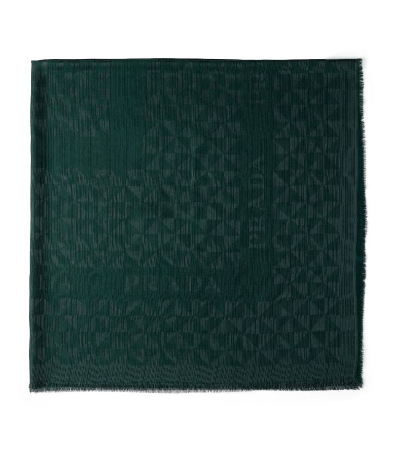 Prada Prada Metallic Triangle-Pattern Scarf