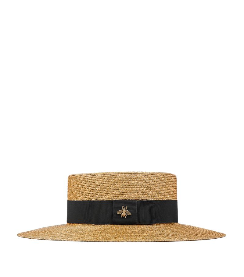 Gucci Gucci Bee-Embellished Boater Hat