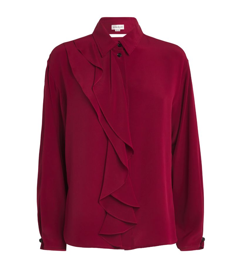 Victoria Beckham Victoria Beckham Silk Ruffle-Trim Blouse