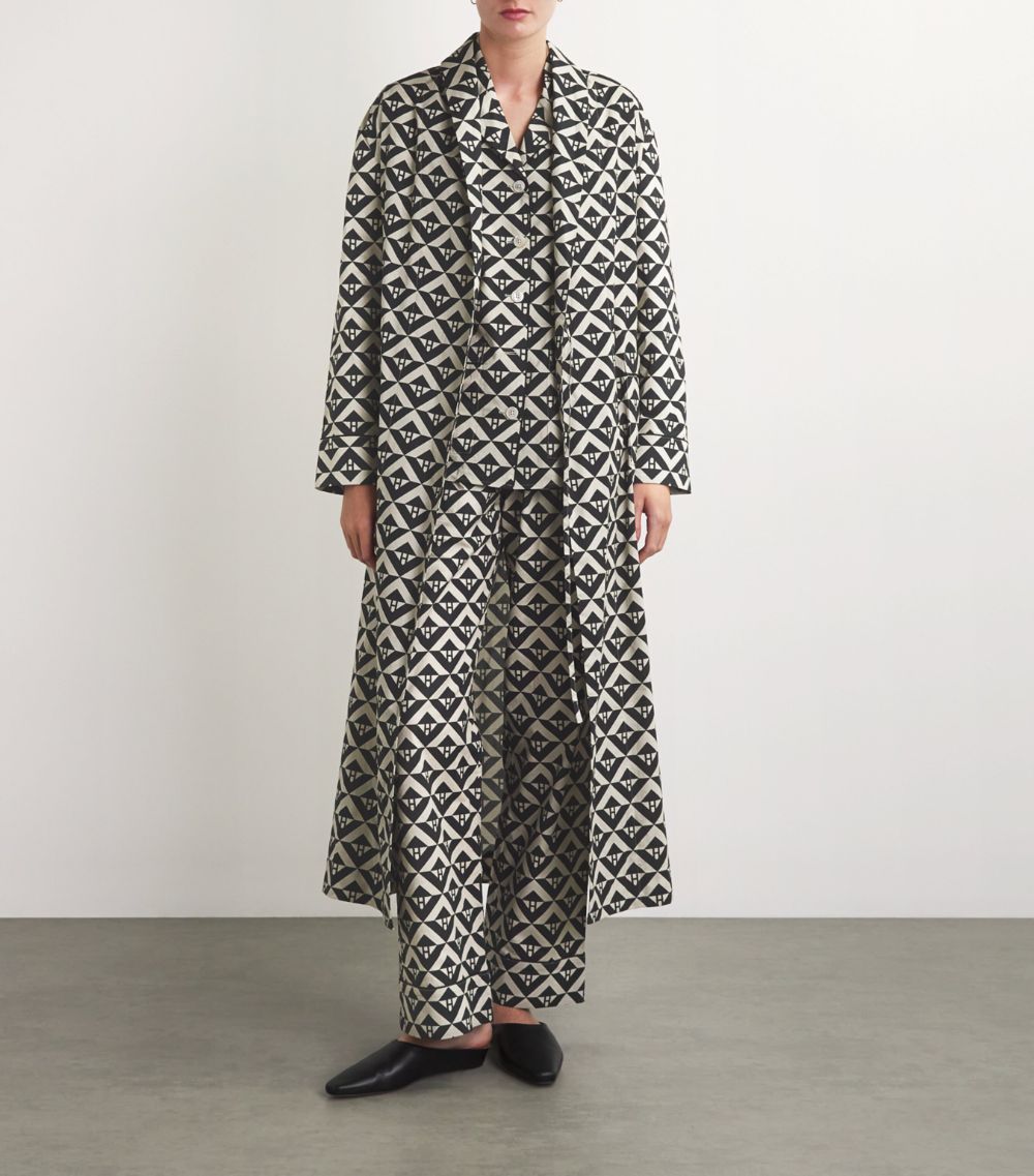 Harrods Harrods Cotton Geometric Print Robe